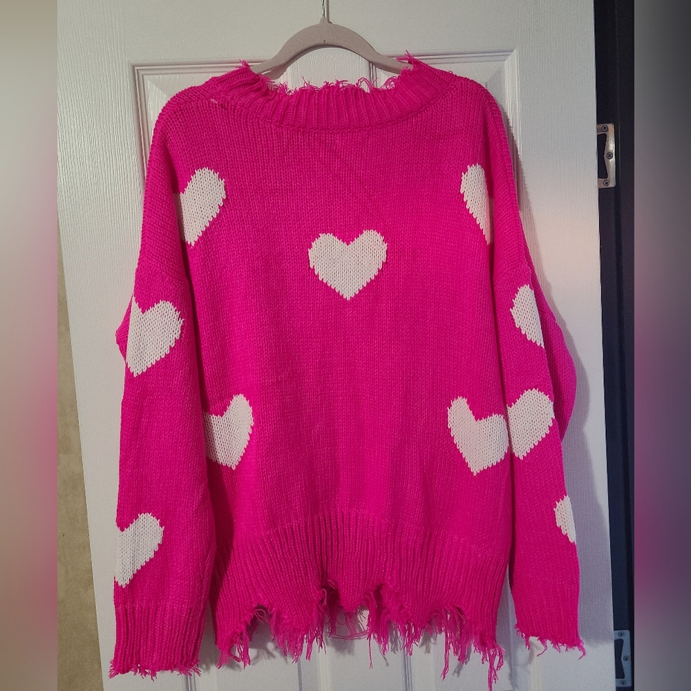 NWT Main Strip heart Sweater - Picture 3 of 5